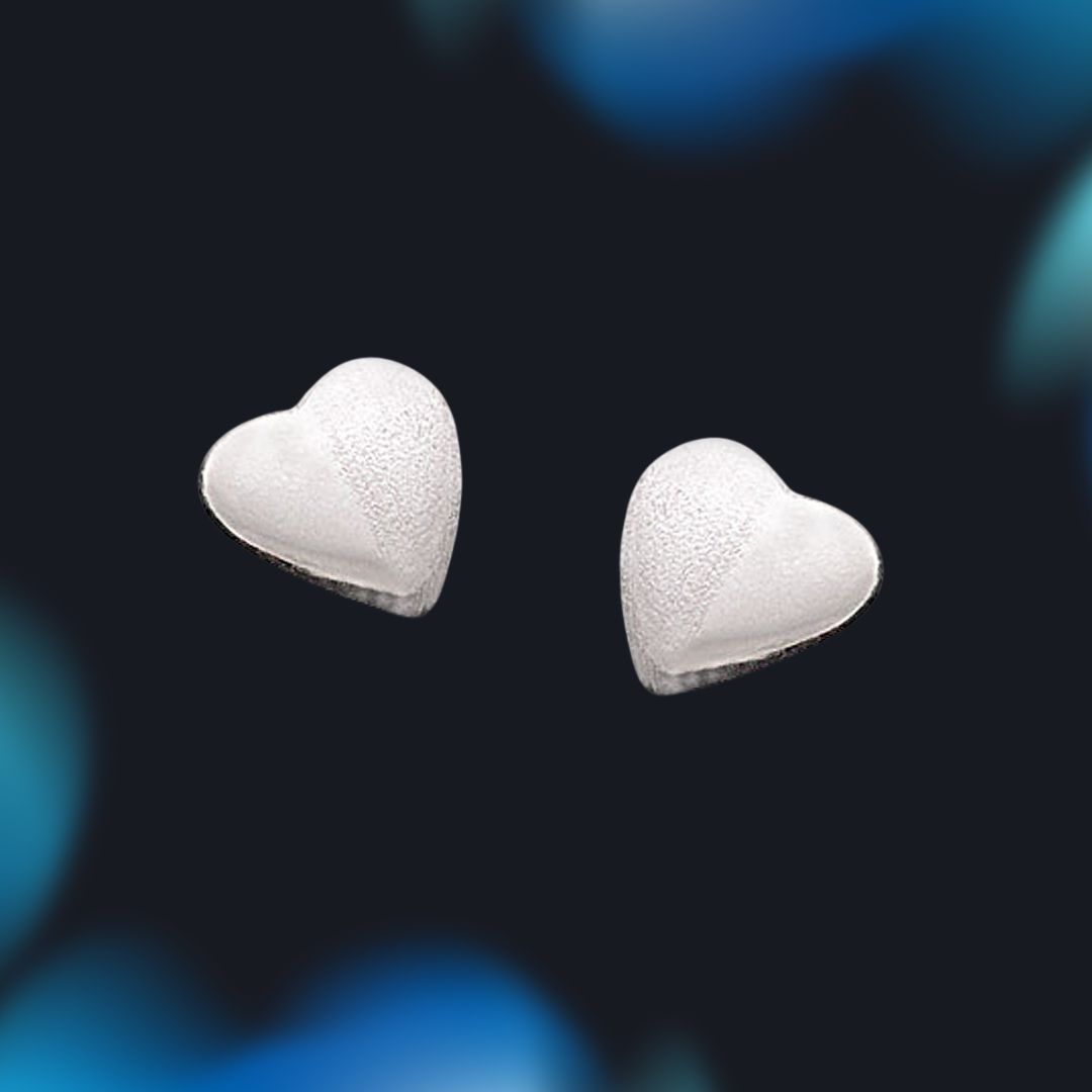 Heart Shaped Sterling Silver Earrings for Girls: A Simple Gift of Love (SDS5)