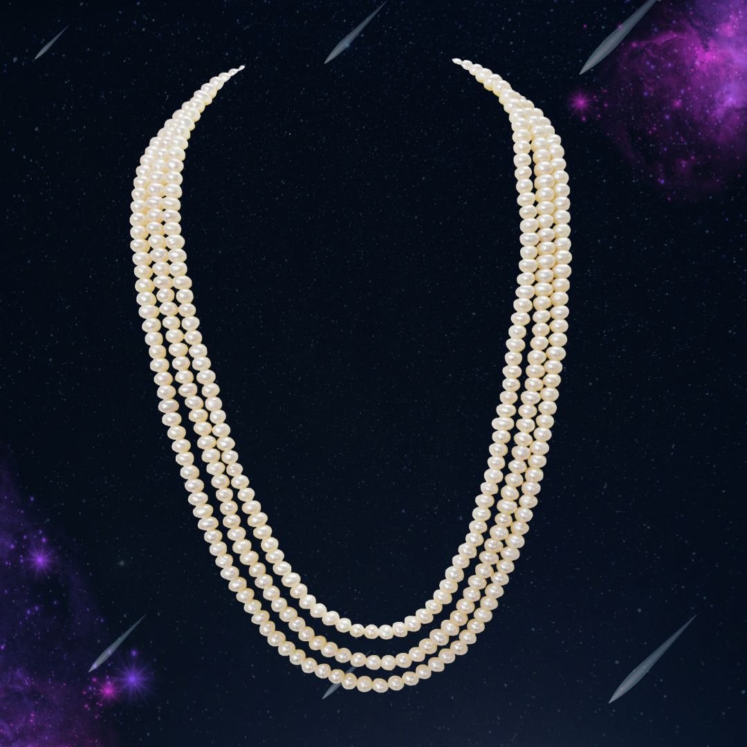 Pearl Panache: Triple-Layer Freshwater Pearl Necklace (SN1006)