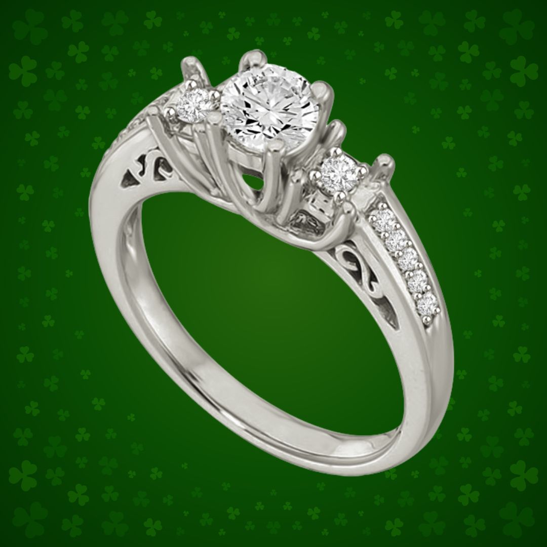 1.20TCW M/VVS1 GIA Diamond Engagement Ring with Accents (1.20MVVS1-D15W)