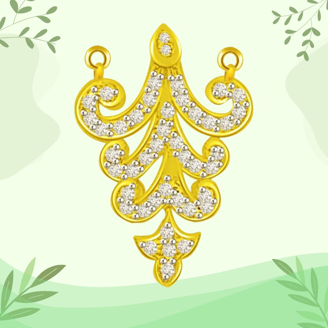 Trishul Flower 18kt Diamond & Gold Pendant (DN220)