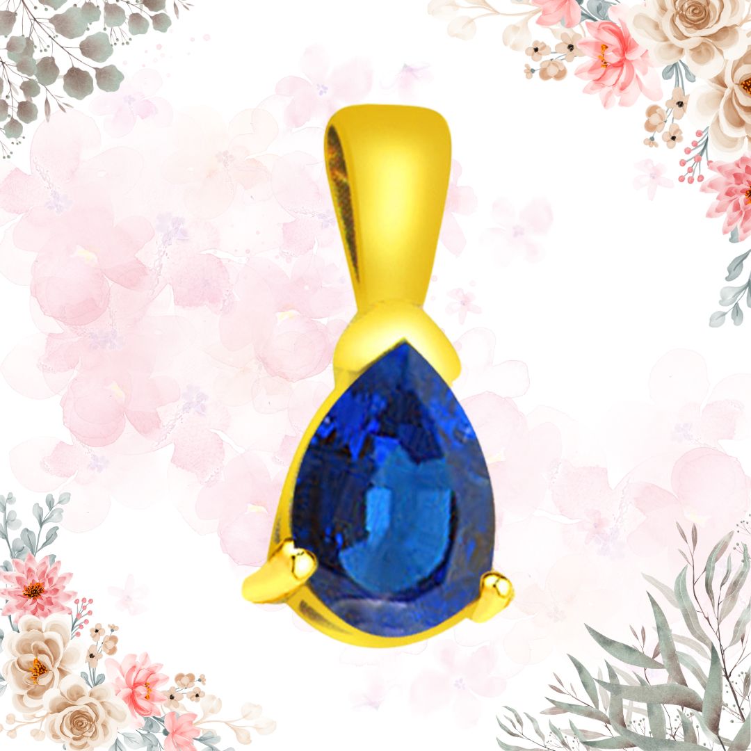 Blue Star - 1.00cts Real Blue Sapphire Gold Pendant (P526)