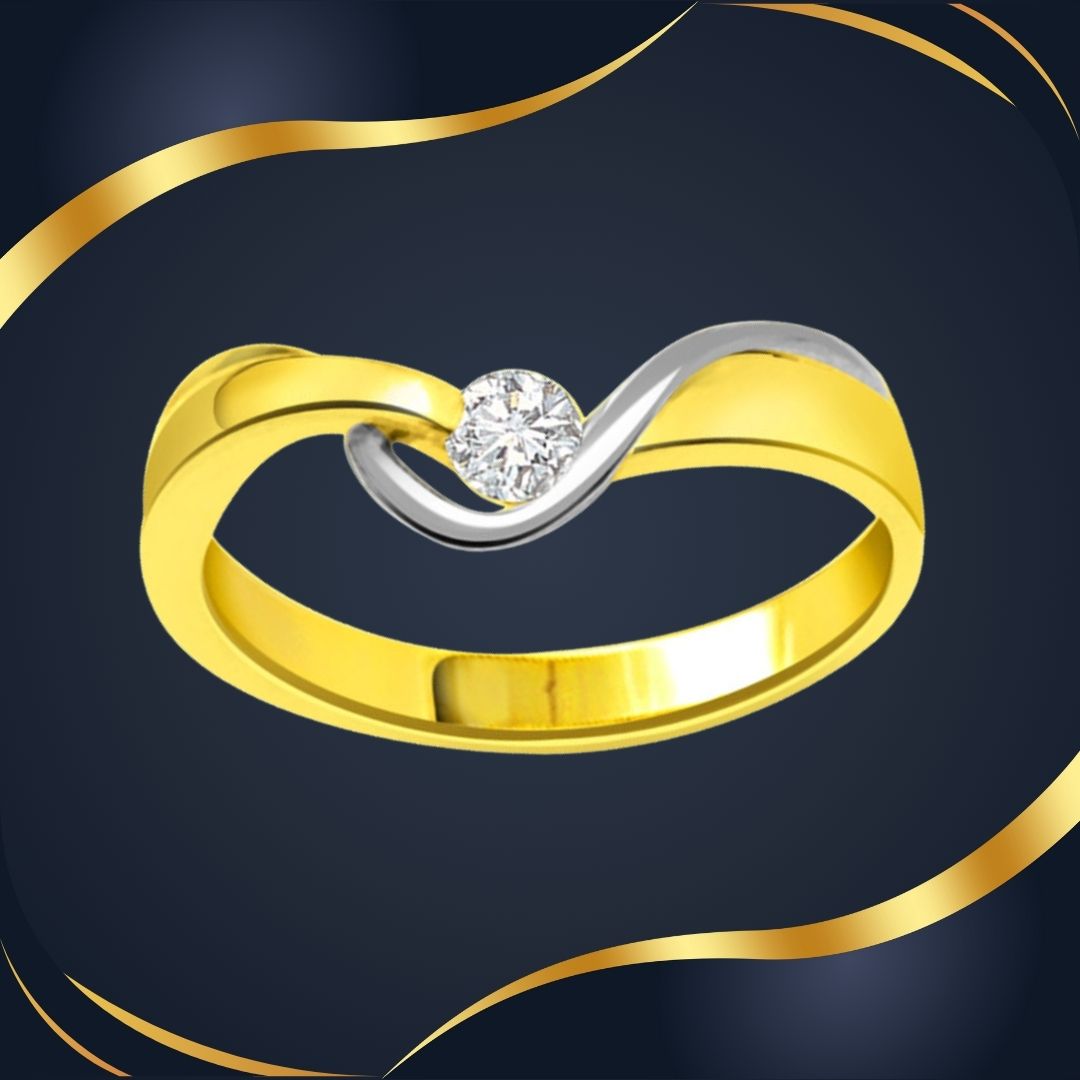 0.04cts Real Diamond Solitaire Two Tone 18kt Ring (SDR1637)