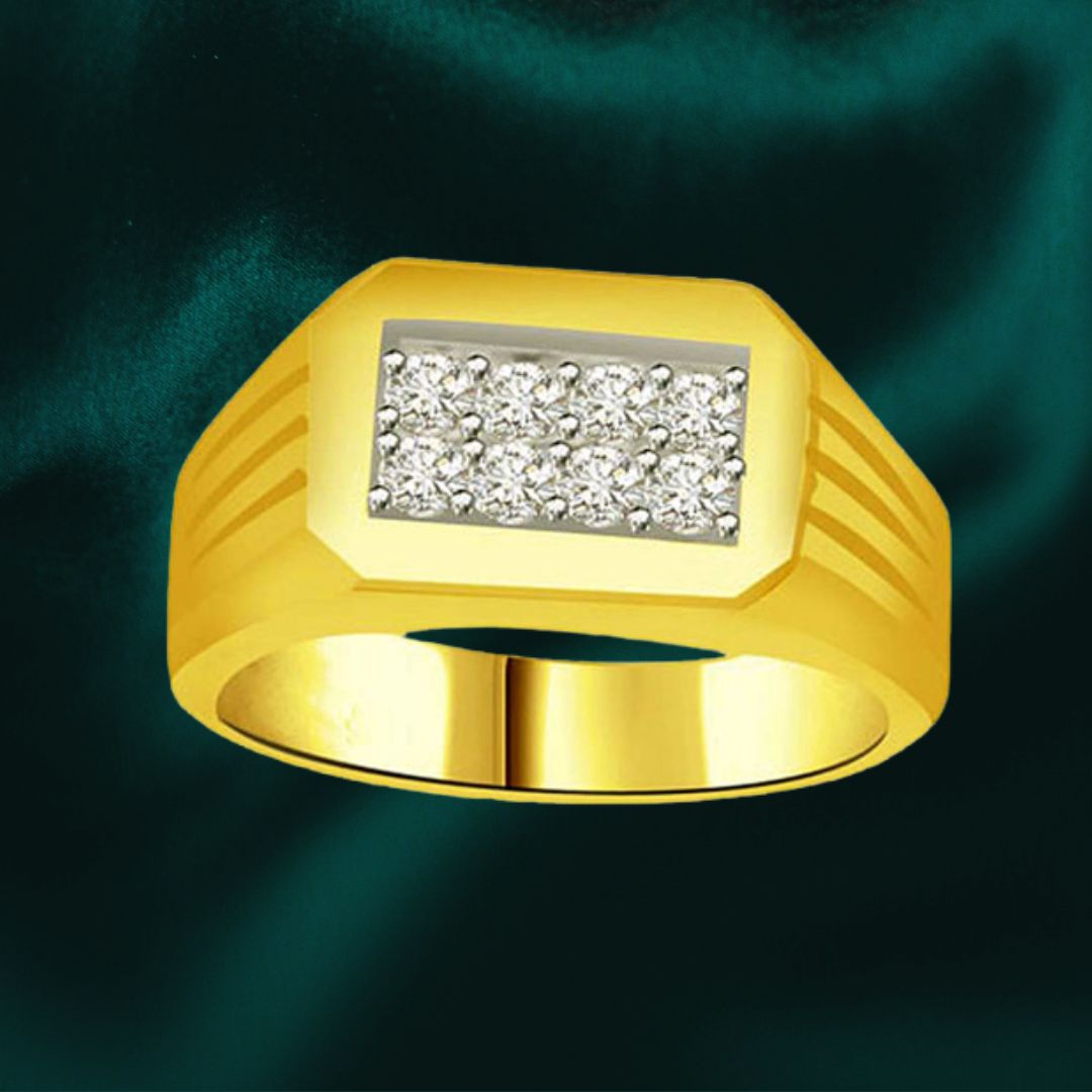 Fine Real Diamond 18k Gold Men's Ring (SDR825)