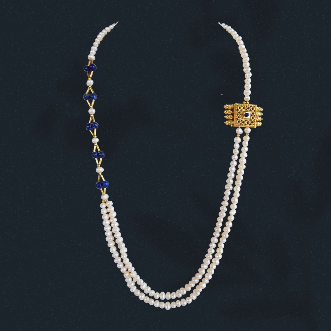 Serene Sophistication with Freshwater Pearls and Blue Lapis