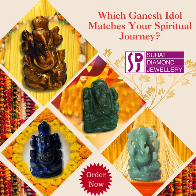 Invite Divine Blessings with a Ganesh Gemstone Idol!

Are you searching for peace, prosperity, and protection in your life? Our exclusive collection of **Lord Ganesh Gemstone Idols** offers the perfect solution! Each idol is meticulously carved from a unique gemstone, bringing divine energy and spiritual benefits to your home. Choose from our stunning selection: Aventurine for luck, Blue Lapis for serenity, Tiger Eye for courage, and more. These beautiful idols are not just decorative pieces—they’re powerful tools for spiritual growth and positivity. Don’t miss the chance to transform your space with the sacred energy of Ganesh.

Find Your Perfect Ganesh Idol Now! Click on  https://www.suratdiamond.com/ganesh-chaturthi-special.aspx  to Explore the Collection.